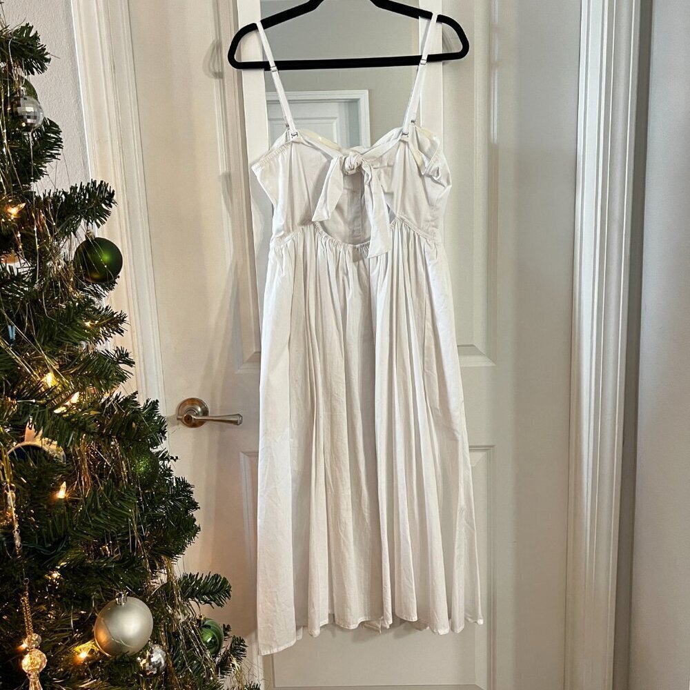 339 Free People White Tank Dress Open Back Size Large Color White - Picture 4 of 6